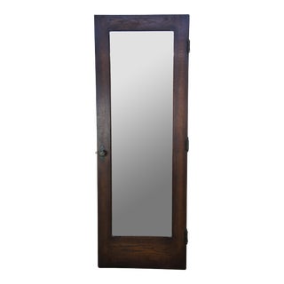 Early 20th C. Reclaimed Spanish Revival Oak Mirrored Bedroom Closet Door For Sale