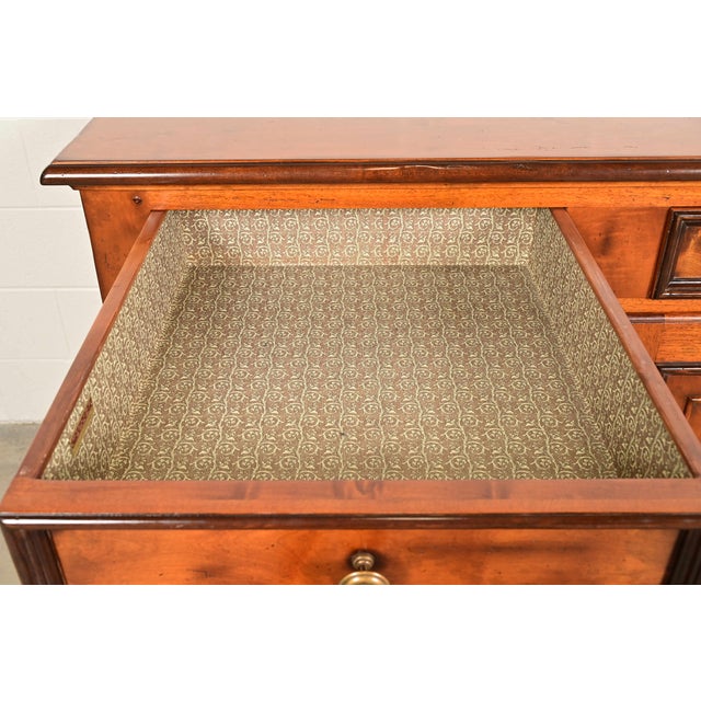 Wood Baker Furniture Italian Provincial Carved Maple Sideboard Buffet or Bar Cabinet For Sale - Image 7 of 18