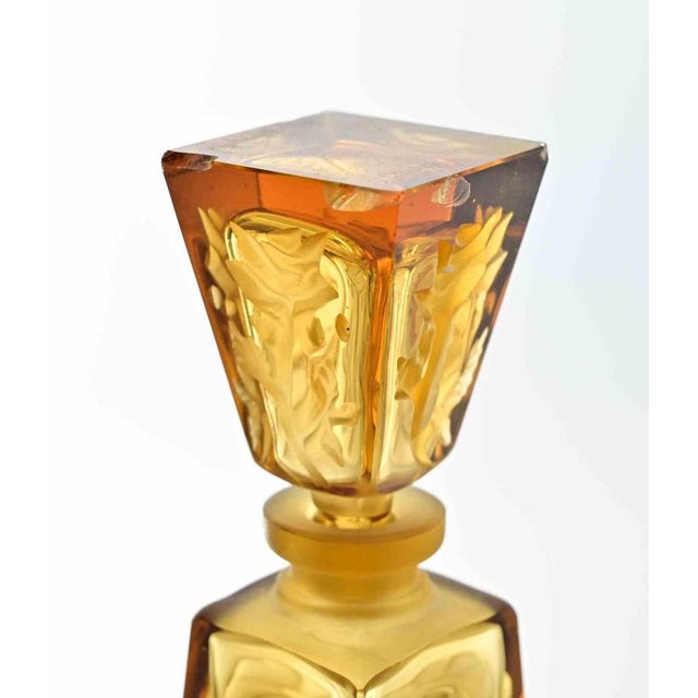 Art Nouveau Amber Glass Bottle by J. Lanier, France, 1930s For Sale - Image 4 of 5