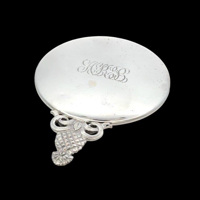 Tiffany & Co Pineapple Hand Mirror Sterling Silver 58 Grams Estate For Sale - Image 9 of 10
