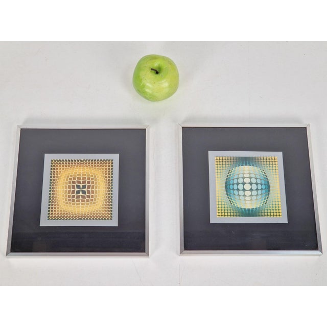 1970s Victor Vasarely, Compositions, 1970s, Gelatin Offset Lithographs, Set of 2 For Sale - Image 5 of 11