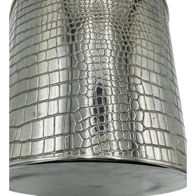 Vintage Christian Dior Silver Plated Croc Ice Bucket Made in Italy For Sale In Washington DC - Image 6 of 12