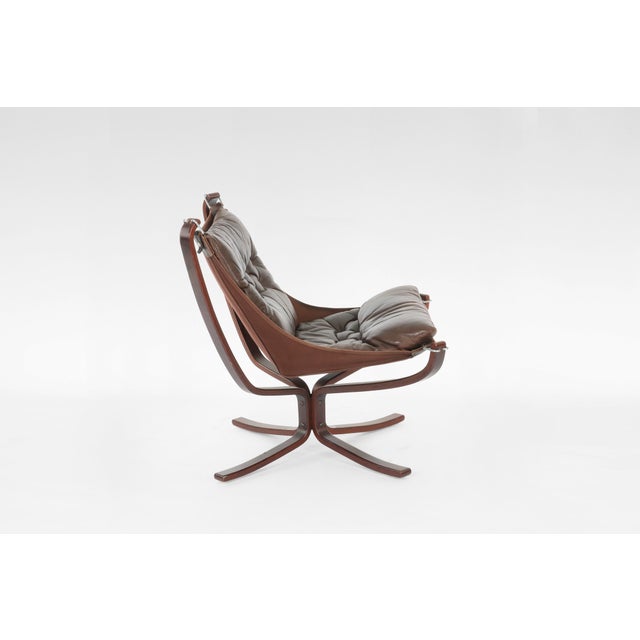 Iconic Falcon Lounge Chair by Sigurd Resell for Vatne Møbler, crafted in Norway during the 1970s. A hallmark of...