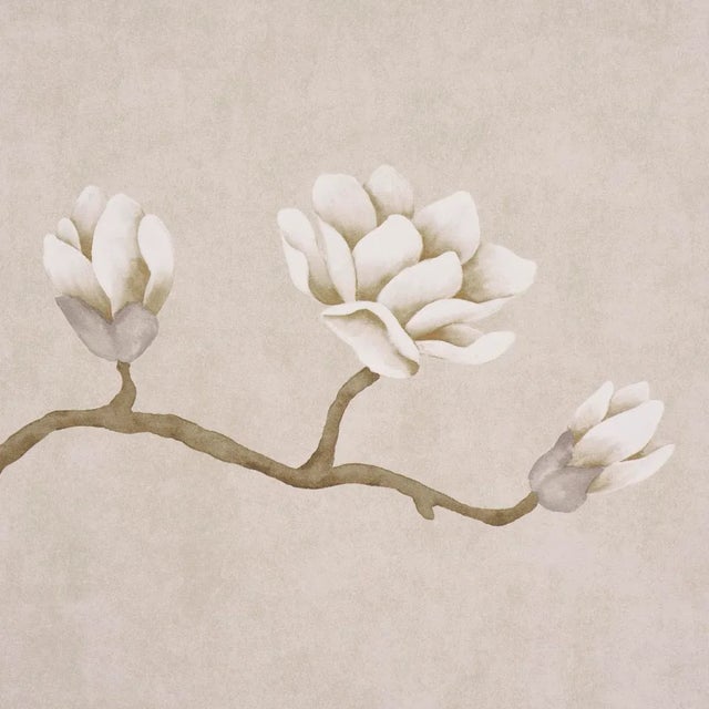 Contemporary SAMPLE - Schumacher Magnolia Tree Wallpaper In Grisaille For Sale - Image 3 of 6