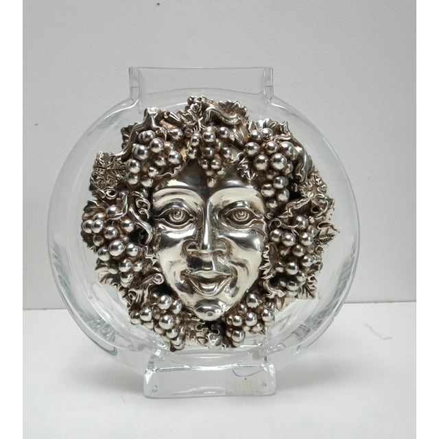 Vintage Italian Crystal and Silver Vase, 1980s For Sale - Image 17 of 17