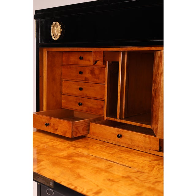 Antique Swedish Ebonized Secretaire, 1850 For Sale - Image 17 of 18