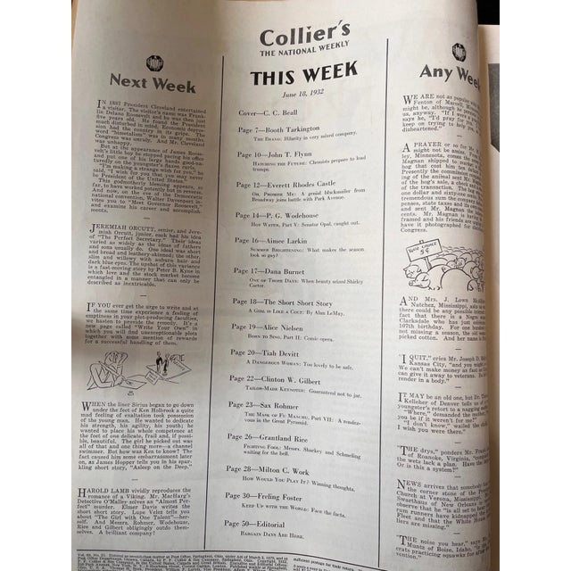 1932 Collier’s Magazine June 18 Vintage Golf Cover Booth Tarkington Coca Cola Ad For Sale - Image 4 of 4