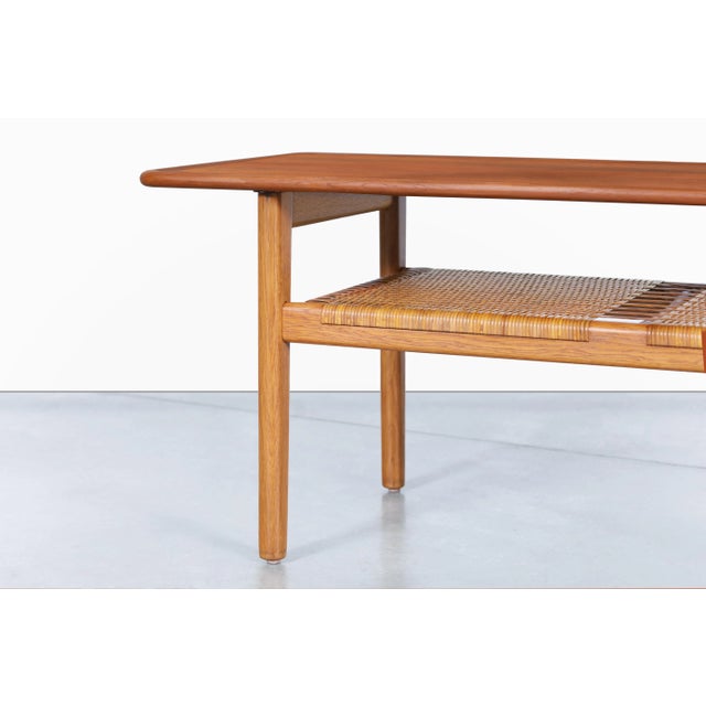 Mid-Century Modern Teak and Cane Coffee Table by Hans J. Wegner for Andreas Tuck For Sale - Image 9 of 12