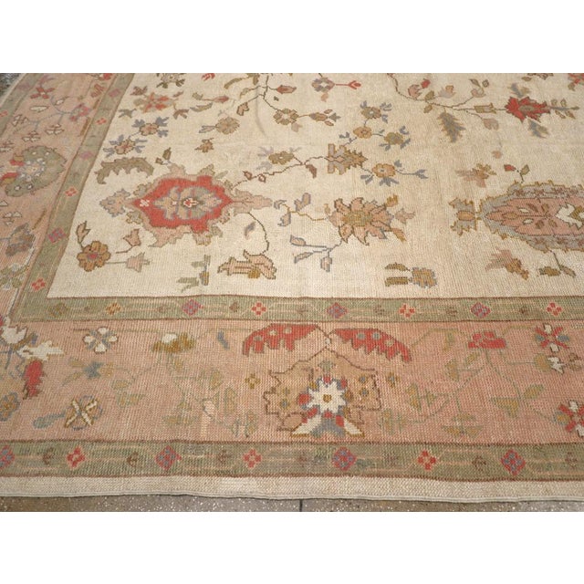 Mid 20th Century Galerie Shabab Collection Mid-20th Century Turkish Oushak Large Carpet For Sale - Image 5 of 8