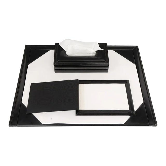 2000s Asprey & Garrard of London Saddle Leather Desk Set- 3 Pieces For Sale