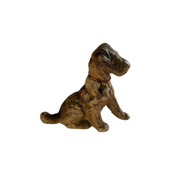 Traditional Vintage Hubley Wire-Haired Terrier Cast Iron Bank Made Usa 1940s-1950s For Sale - Image 3 of 5