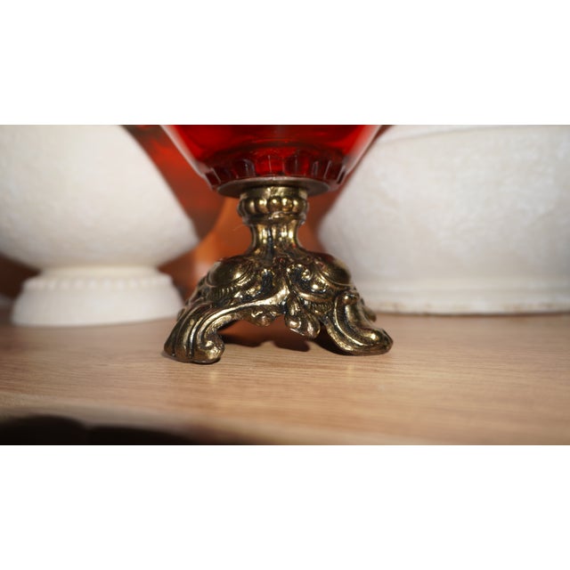 1920s Ruby Red Compote Bowl For Sale - Image 5 of 5