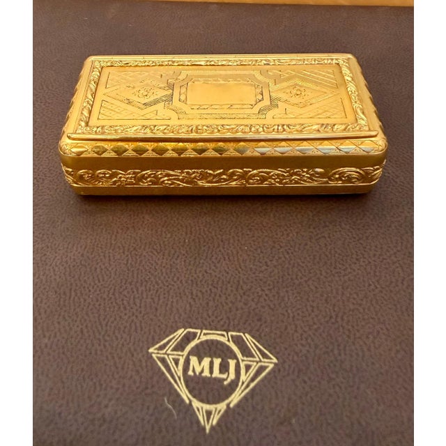 Gold Utility Box 22 Karat Gold 130 Gm, Gorgeous 1870's French gold ribbed box For Sale - Image 18 of 18