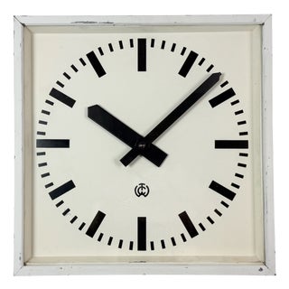Large Vintage Industrial Station Wall Clock from CTW, 1960s For Sale