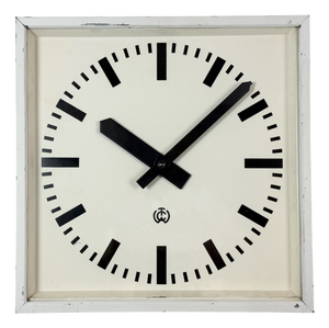 Large Vintage Industrial Station Wall Clock from CTW, 1960s