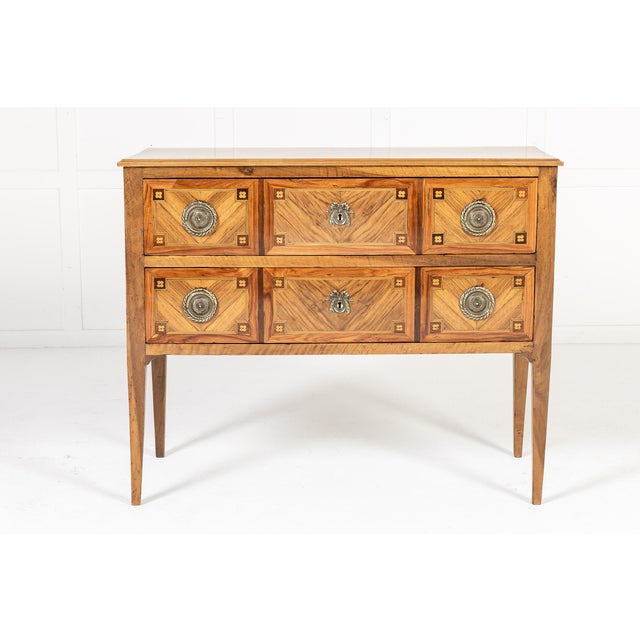 Antique French Walnut Commode, 1700s For Sale - Image 3 of 6