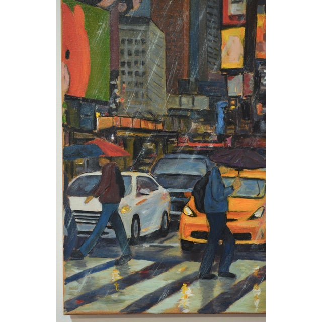 New York City (Times Square) in the rain, oil painting (50 x 75 cm, not framed), by Patrice Guiraud Patrice is a painter...