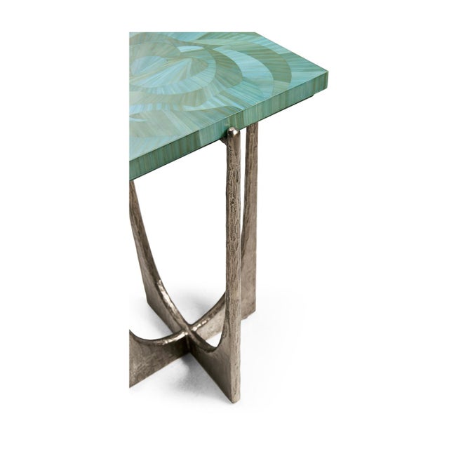 Aqua Mist Square Accent Table For Sale - Image 9 of 9