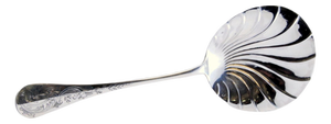 Silver Dessert Spoon with Leaf-Shaped Shell