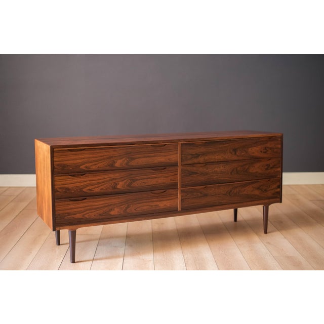 Mid-Century Modern Vintage Rosewood Danish Modern Six Drawer Dresser by Odense Møbelfabrik For Sale - Image 3 of 18