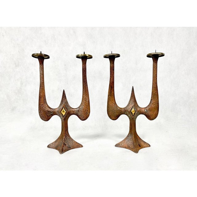Polish Brutalist Candleholders, 1970s, Set of 2 For Sale - Image 4 of 16