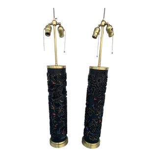 Vintage Wallpaper Rollers Lamps - a Pair For Sale