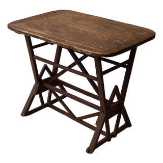Antique Handmade Constructivist Painted Pine Accent Table Made in Norwich England, Circa 1895 For Sale