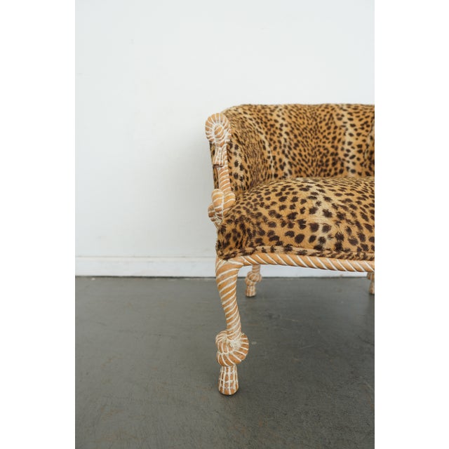 Napoleon III Style Rope-Carved Leopard Print Accent Chair For Sale - Image 9 of 14