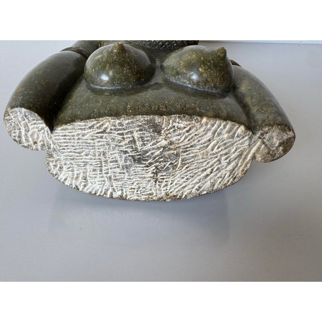 Vintage Verdite Stone African Woman Bust Sculpture Signed Cashel K. For Sale - Image 10 of 12