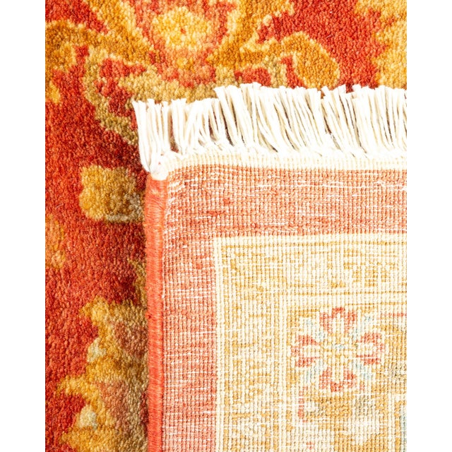 2000 - 2009 Mogul, One-of-a-Kind Hand-Knotted Area Rug in Orange, 6' 3" x 8' 10" For Sale - Image 5 of 8
