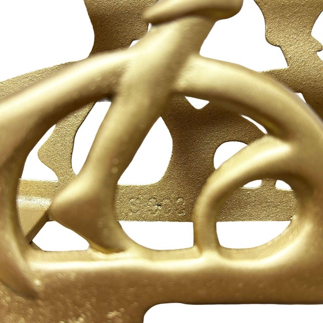 Gold 1928 Art Deco Nude Flapper Brass Magazine Rack by Seville Art Metal Studios For Sale - Image 8 of 12