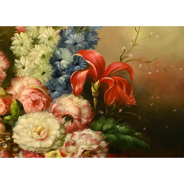 Regency Style Still Life with Floral Spray, 1980s, Oil on Canvas, Framed For Sale - Image 9 of 12