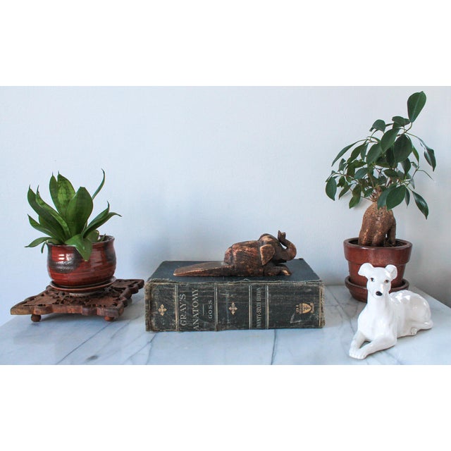 Vintage Carved Wood Elephant Door Stopper For Sale In Milwaukee - Image 6 of 7