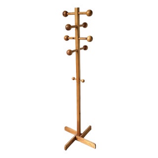 Modernist Coat Rack in Pine, 1970s For Sale