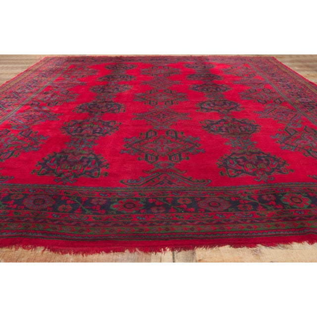 Textile Antique Red Turkish Oushak Rug - 12'00 X 14'02 For Sale - Image 7 of 9
