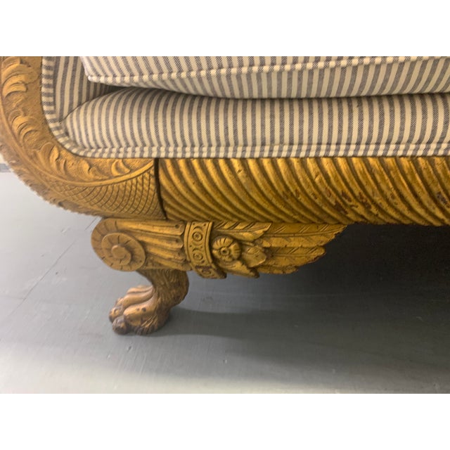 1960s Liberace Estate American Classical Style Carved Giltwood Settee Loveseat For Sale - Image 5 of 12