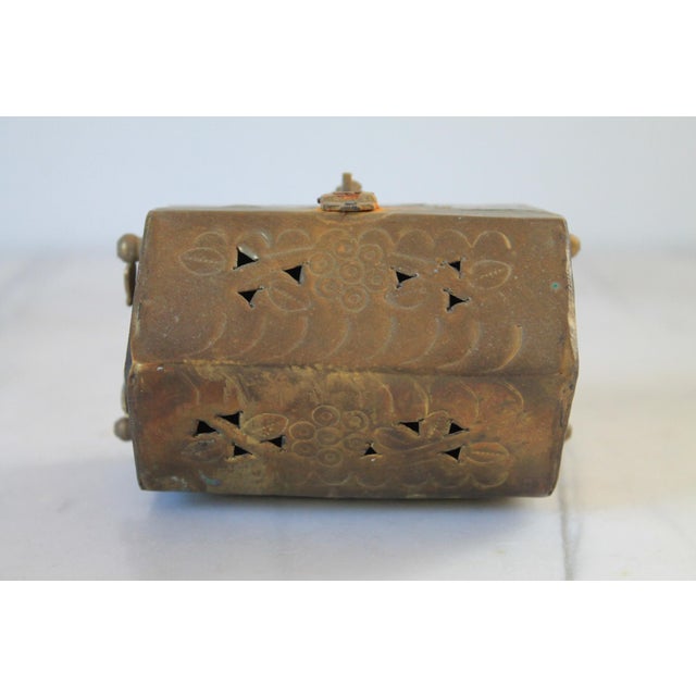 Metal Vintage Brass Treasure Box Shaped Cricket Box For Sale - Image 7 of 10