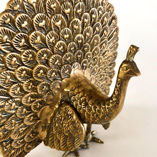 Vintage Mid Century Brass Peacock Bookends With Detail a Pair Chairish
