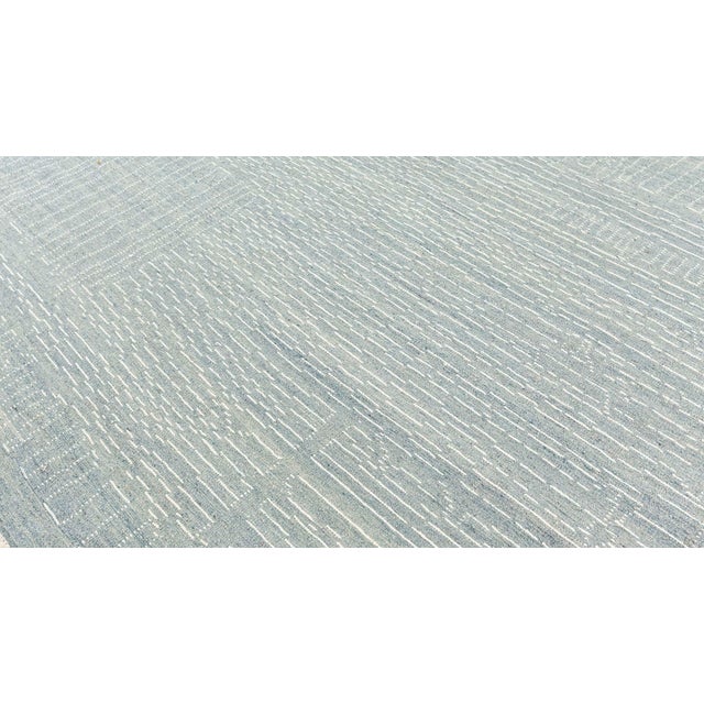Early 21st Century Large Modern Blue & White Rug with Fretwork Design by Doris Leslie Blau For Sale - Image 5 of 8