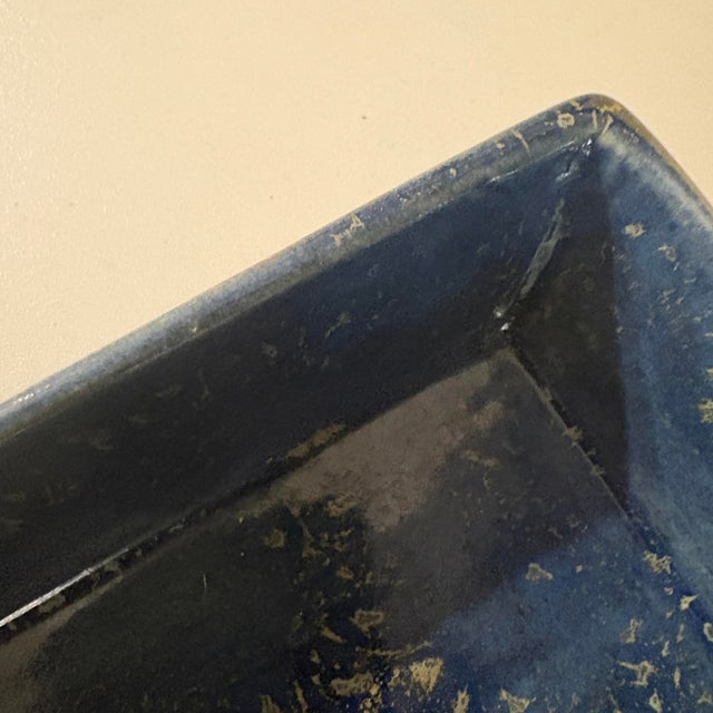 Speckled Blue Mid 20th Century Ceramic Box For Sale - Image 9 of 10