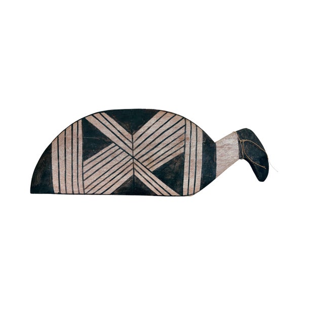 Vintage Kalapalo Indigenous wood spatula (Pá de Biju) measuring 18.75" w by 7" H by 0.75" D. This handcrafted Kamaiurá...