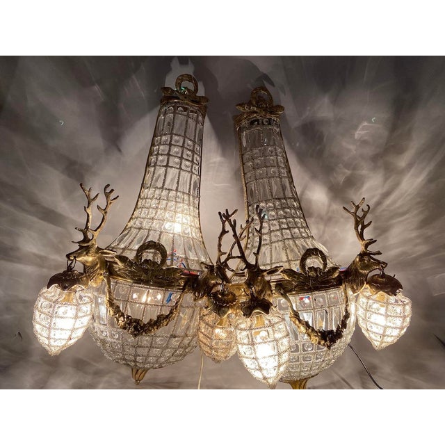 Bronze Circa 1980 French Louis XVI Gold Bronze Wall Lamps/ Sconces – Pair For Sale - Image 8 of 18