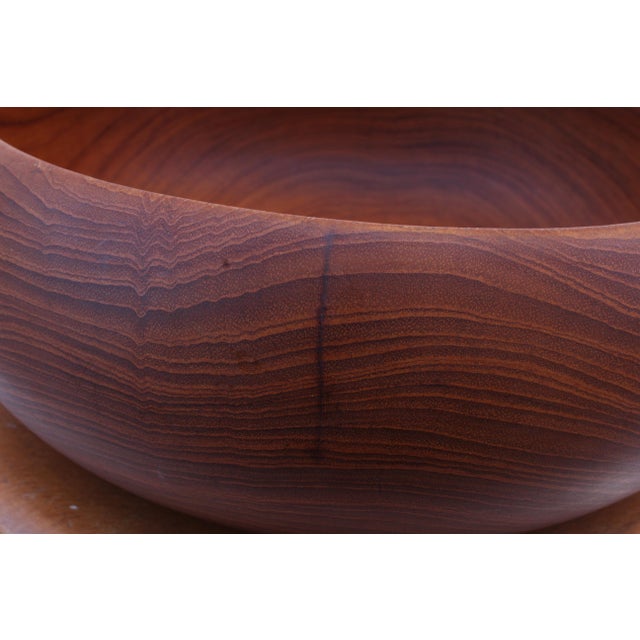 Maroon Large Teak Bowl by Kay Bojesen For Sale - Image 8 of 15