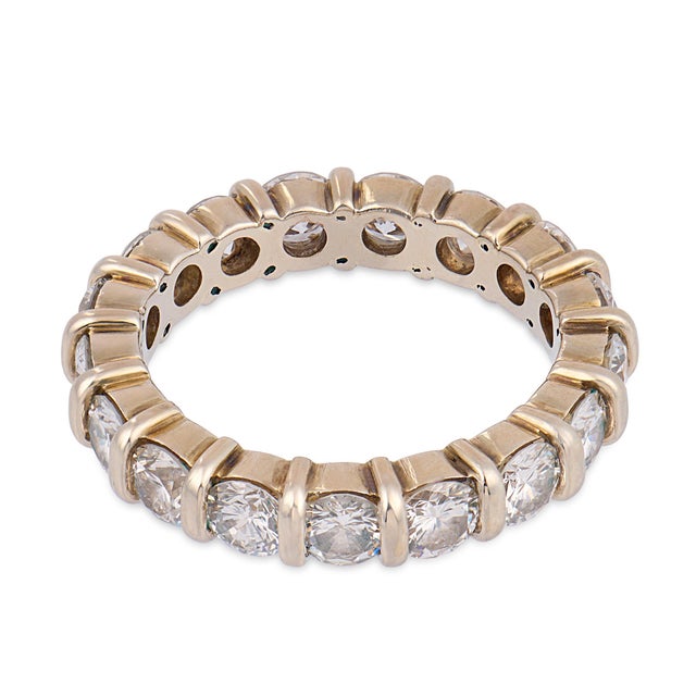 Contemporary Vintage 2.70 Carat Total Weight Diamond 14k White Gold Eternity Band, Size 4.75 For Sale - Image 3 of 3