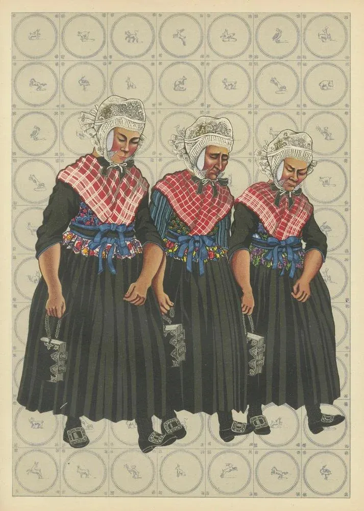 Traditional Dutch Costume Print, Staphorst and Rouveen, 1932, Print |  Chairish
