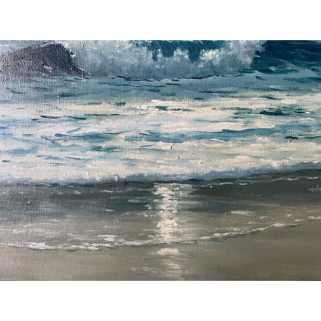 Nautical 1930s Exquisite Ocean Listed Artist Original Oil Painting Herbert Foerster For Sale - Image 3 of 10
