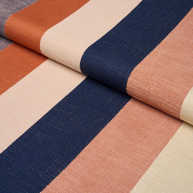 Schumacher Schumacher Appino Stripe Fabric In Sunset For Sale - Image 4 of 5