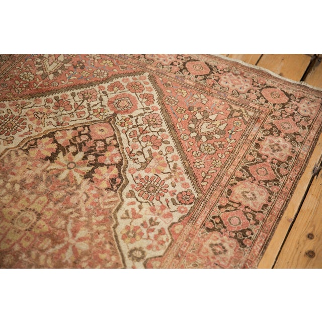 Rose Antique Distressed Farahan Sarouk Rug - 3'4" x 4'11" For Sale - Image 8 of 11