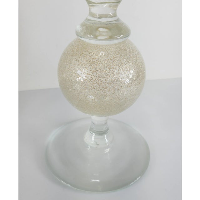 Glass Large Pair of Mid-Century Italian Murano Glass Gold Speckled Urns For Sale - Image 7 of 13