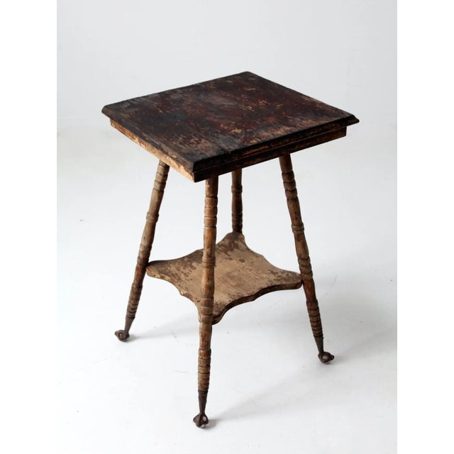 Antique Claw and Ball Foot Side Table For Sale - Image 10 of 11